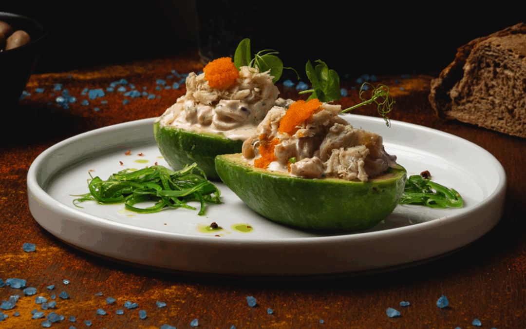 Γεμιστό αβοκάντο με θαλασσινά (Vegan)